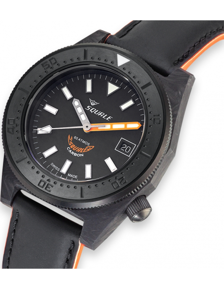 Squale T-183 Carbone forgé Orange Montre - 2