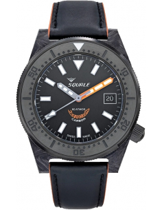 Squale T-183 σφυρήλατο άνθρακα πορτοκαλί Pολόι - 1