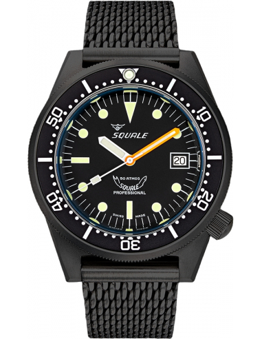 Squale 1521-026/A PVD negru PVD scufundări profesionale Ceas - 9