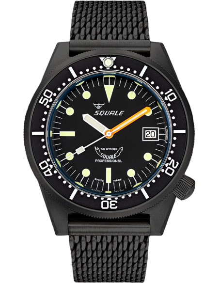 Squale 1521-026/A PVD negru PVD scufundări profesionale Ceas - 9