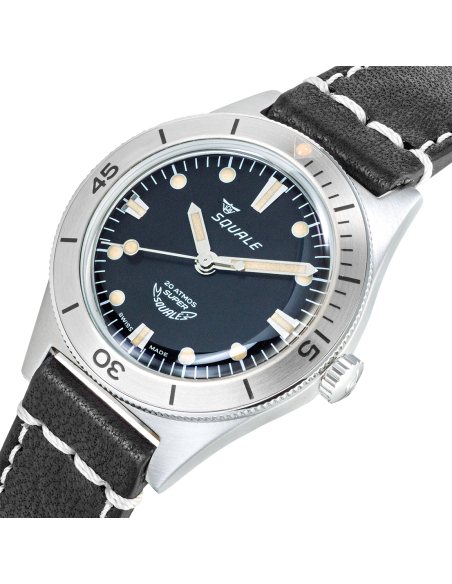 Шкіряний годинник Squale Super Squale Sunray чорного кольору SUPERSSBK.PN - 2