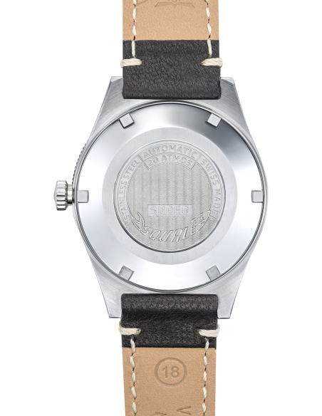 Squale Super Squale Sunray Black Leather Klocka SUPERSSBK.PN - 3