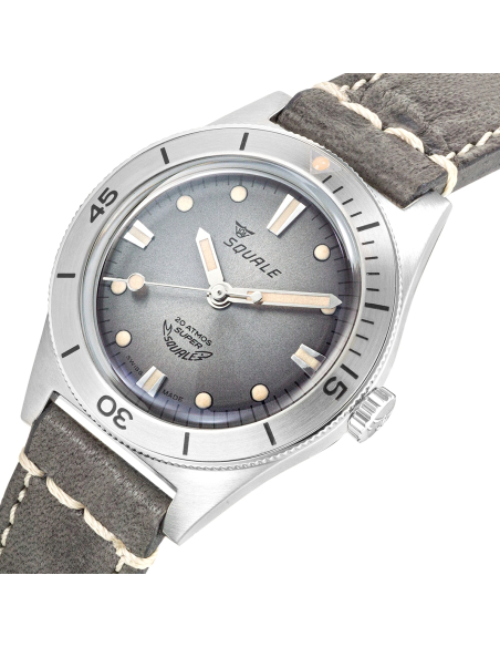 Squale Super Squale Grått läder i solbränna Klocka SUPERSSG.PG - 2