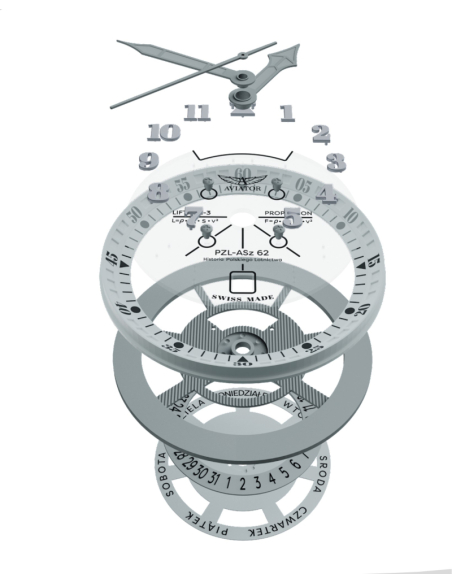 AVIATOR Douglas Day-date Meca-41 Automatic Watch V.3.36.0.284.4 - 3
