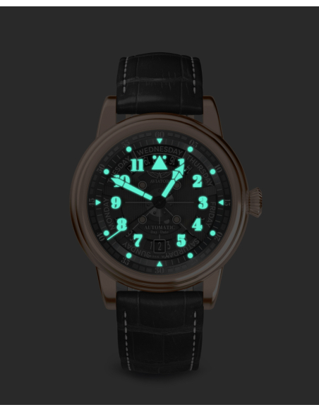 AVIATOR Douglas Day-date Meca-41 Automatic Watch V.3.36.2.285.4 - 2