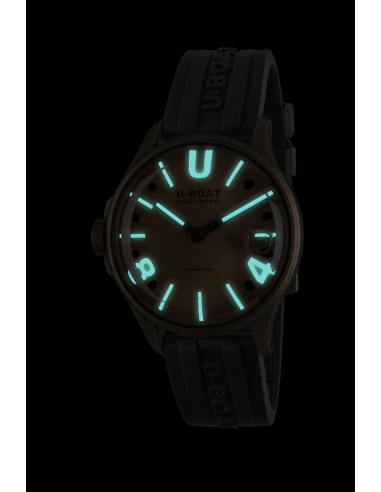 U-BOAT Darkmoon 40mm BK Brown Vintage 9547 Montre - 5