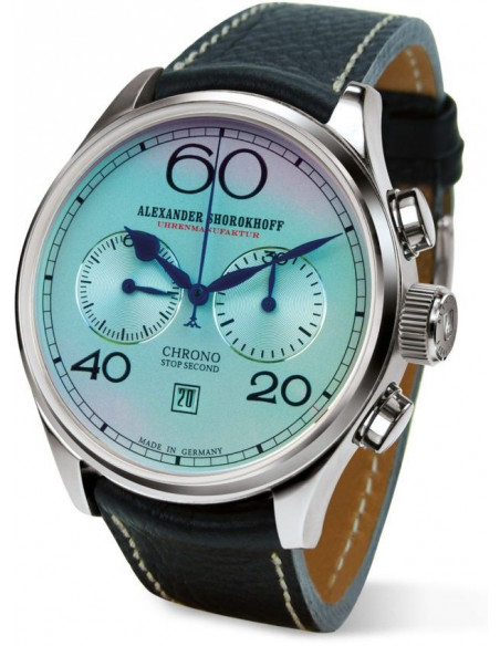 Alexander Shorokhoff Chronographe à remontage manuel AS.C01-1 Blue Sapphire Montre - 2