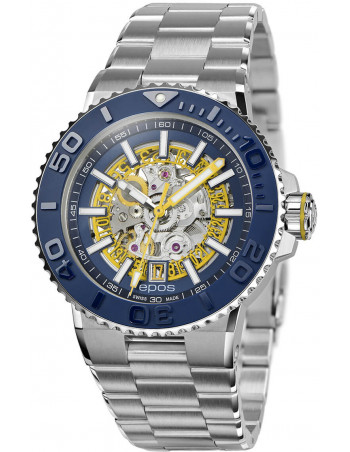 Epos Sportive Diver 3441.135.96.16.30 automatique squelette Montre - 1