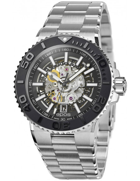 Epos Sportive Diver 3441.135.25.15.30 automatique squelette Montre - 1