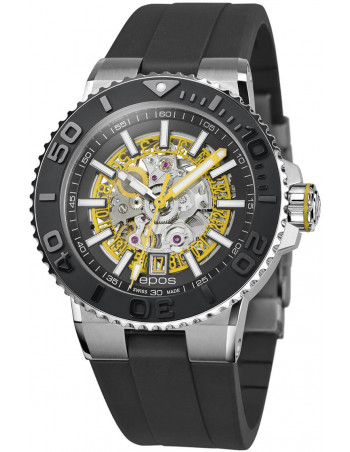 Epos Sportive Diver 3441.135.20.15.55 automatique squelette Montre - 1