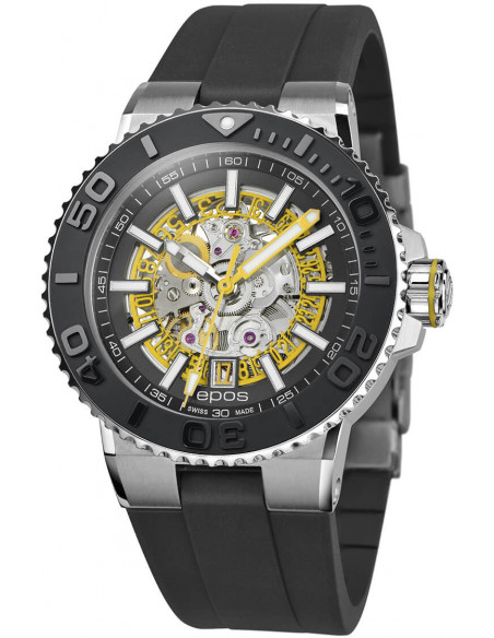 Epos Sportive Diver 3441.135.20.15.55 automatique squelette Montre - 1