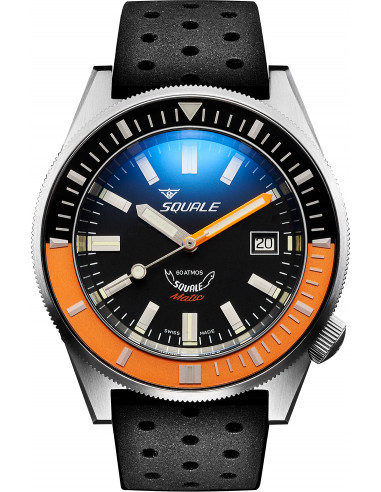 Squale Squalematic 60ATM svart/oransje profesjonell Klokke - 1