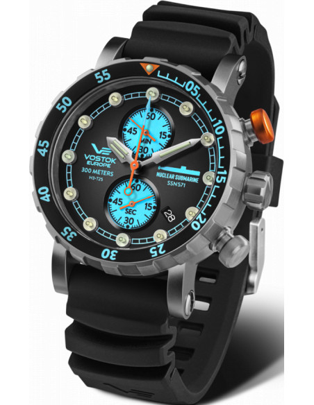 Vostok Europe SSN-571 Nuclear Submarine VK61-571H614 Cronógrafo Titanio Reloj - 1