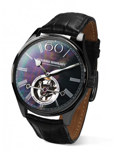 Alexander Shorokhoff AS.TU02-4 Tourbillon Fekete mechanikus óra Karóra - 1