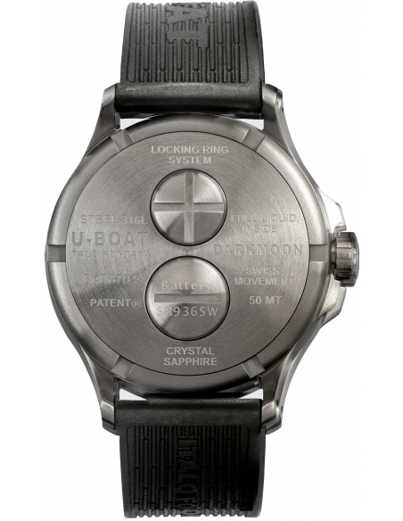 U-BOAT Darkmoon 44mm Bleu SS Soleil 8704 Montre - 2