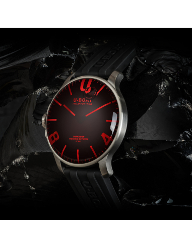 U-BOATダークムーン 44mm レッド SS 8465/A ウォッチ - 3
