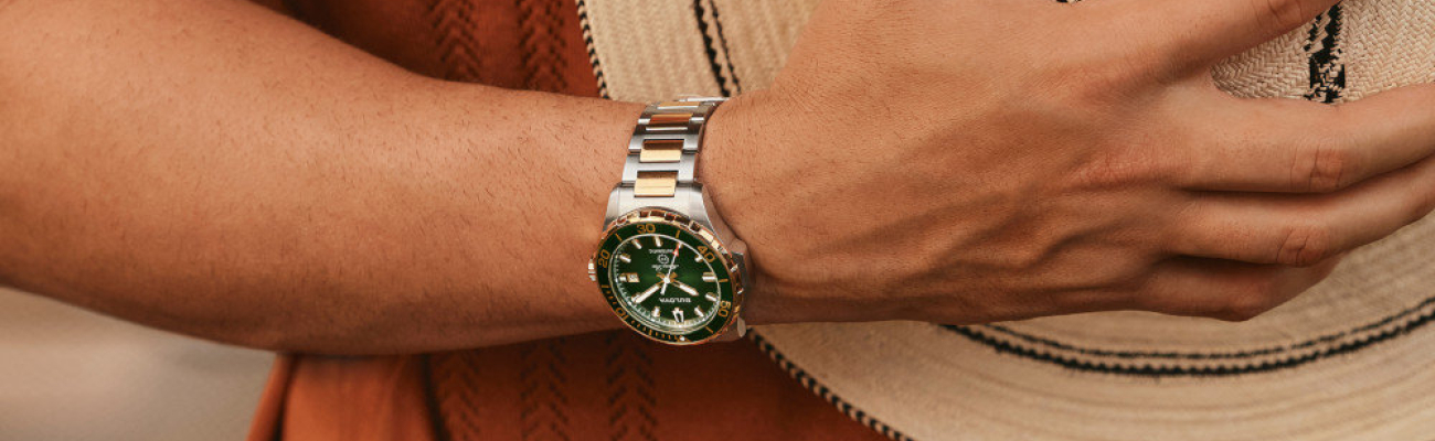 Bulova Marine Star 98B467 The Two-Tone Green Automatic Diver
