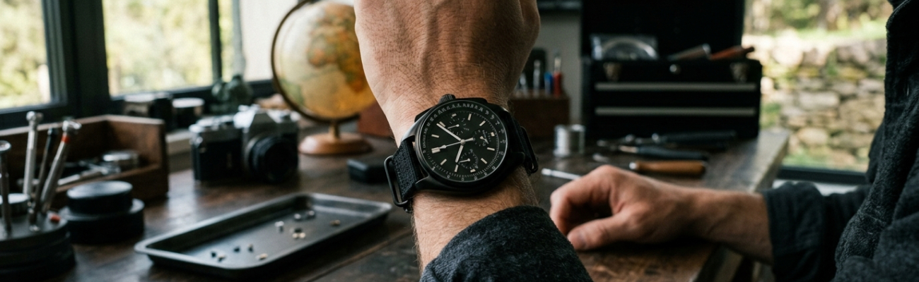 Bulova Lunar Pilot Black Hole 98A335 Limited Edition 
